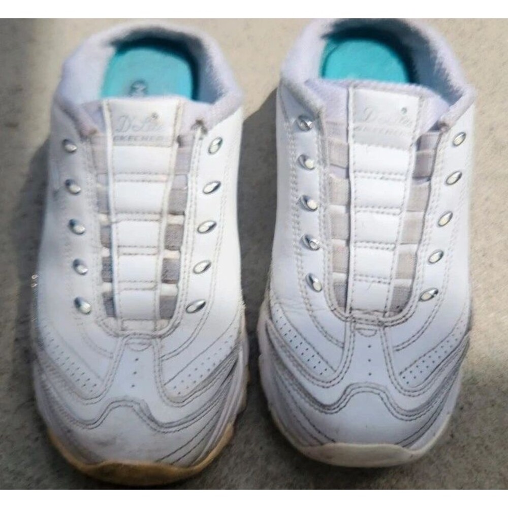 Skechers D'Lites White Slip-On Mule Sneakers